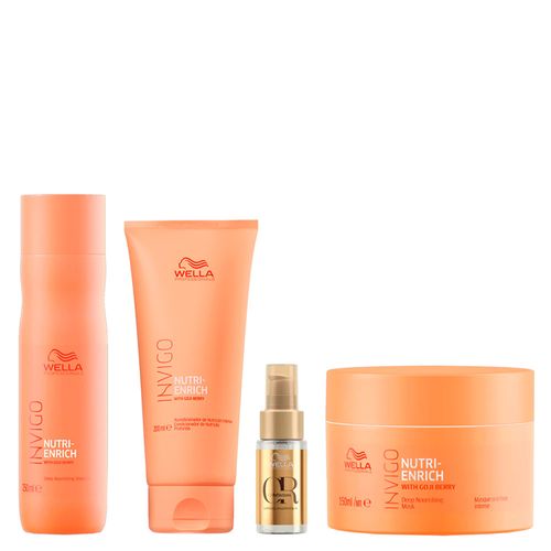 Kit Wella Professionals Invigo Nutri Enrich - Shampoo 250ml + Condicionador 200ml + Máscara 150ml + Óleo Capilar 30ml Kit
