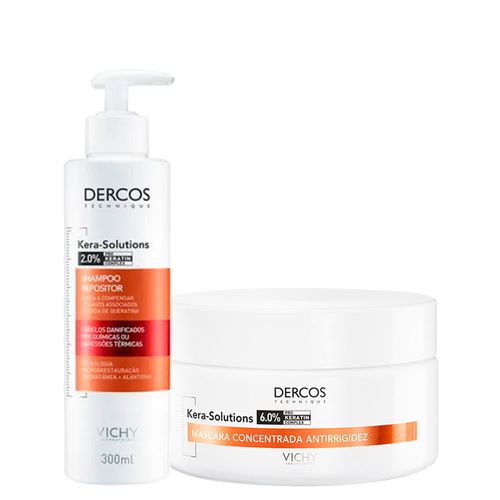 Kit Vichy Dercos Kera Solutions - Shampoo 300ml + Máscara de Reconstrução 200ml Kit