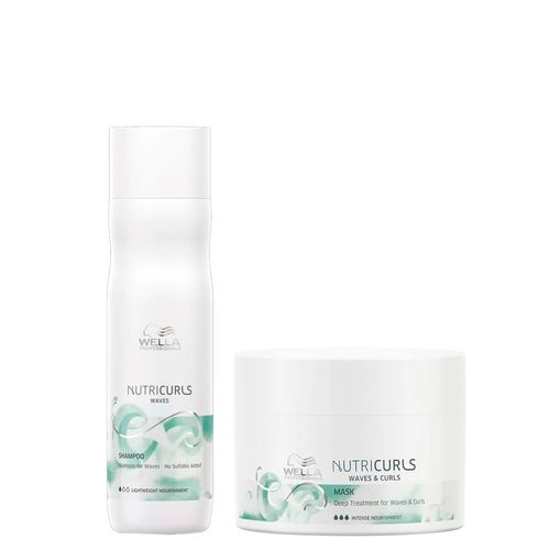 Kit Wella Professionals Nutricurls - Shampoo 250ml + Máscara 150ml Kit Kit Wella Professionals Nutricurls - Shampoo 250ml + Máscara 150ml Kit