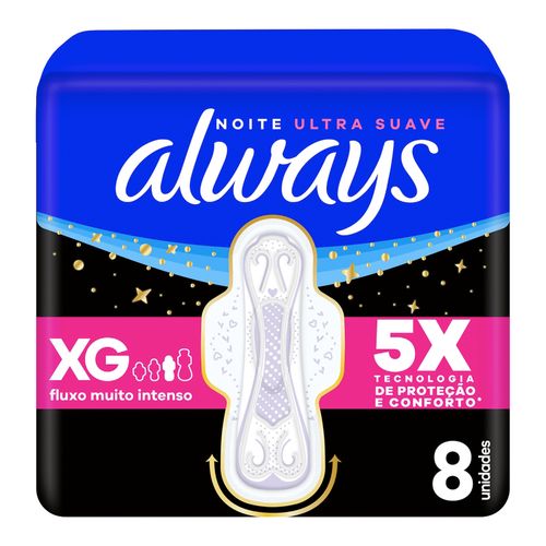 806714---Absorvente-com-Abas-Suave-Always-Noites-Tranquilas-Extra-Grande-8-Unidades 806714---Absorvente-com-Abas-Suave-Always-Noites-Tranquilas-Extra-Grande-8-Unidades