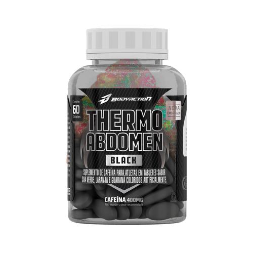 Thermo Abdome Black Bodyaction 400mg Cafeína 60 Comprimidos