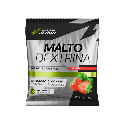 Maltodextrina Malto Dextrin 1kg - Bodyaction - Morango