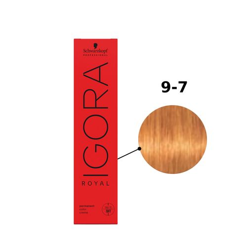 Coloração Schwarzkopf Igora Royal 60ml Cor:9-7 Louro Extra Cl. Cobre Coloração Schwarzkopf Igora Royal 60ml Cor:9-7 Louro Extra Cl. Cobre