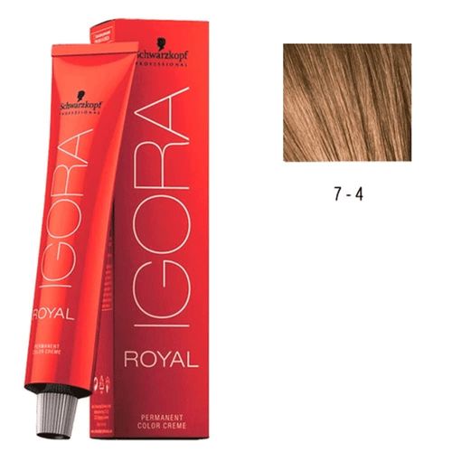 Coloração Schwarzkopf Igora Royal 60ml Cor:7-4 Louro Bege Médio Coloração Schwarzkopf Igora Royal 60ml Cor:7-4 Louro Bege Médio