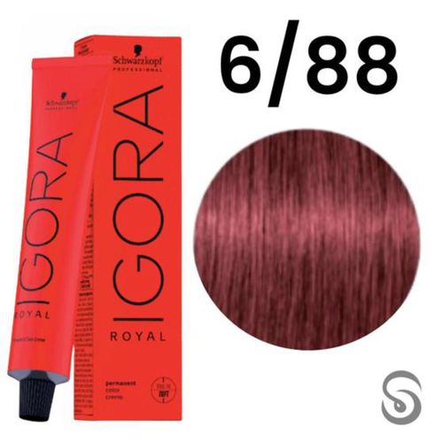 Coloração Schwarzkopf Igora Royal 60ml Cor:6-88 Louro Esc. Verm. Extra
