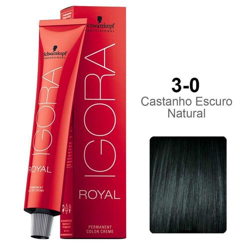 Coloração Schwarzkopf Igora Royal 60ml Cor:3-0 Castanho Escuro Coloração Schwarzkopf Igora Royal 60ml Cor:3-0 Castanho Escuro