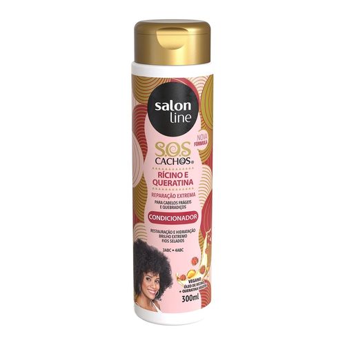 Condicionador SOS Cachos Rícino e Queratina Salon Line 300ml