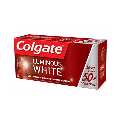 Kit Creme Dental Colgate Luminous White 90g Leve 2 Unidades com Desconto Kit Creme Dental Colgate Luminous White 90g Leve 2 Unidades com Desconto