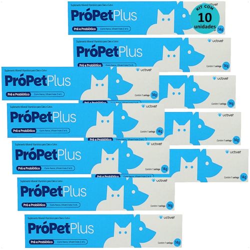 PRÓPET PLUS 14G PRÉ E PROBIÓTICO PARA CÃES E GATOS UCBVET KIT COM 10 PRÓPET PLUS 14G PRÉ E PROBIÓTICO PARA CÃES E GATOS UCBVET KIT COM 10