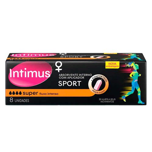 Absorvente Interno Com Aplicador Intimus Sport Super 8 Unidades