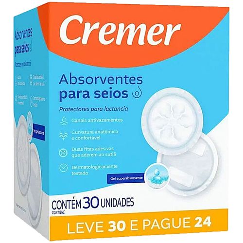 Absorvente para Seios Cremer - 30 unidades