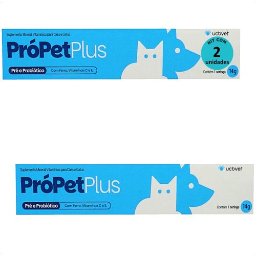 PRÓPET PLUS 14G PRÉ E PROBIÓTICO PARA CÃES E GATOS UCBVET KIT COM 2 PRÓPET PLUS 14G PRÉ E PROBIÓTICO PARA CÃES E GATOS UCBVET KIT COM 2