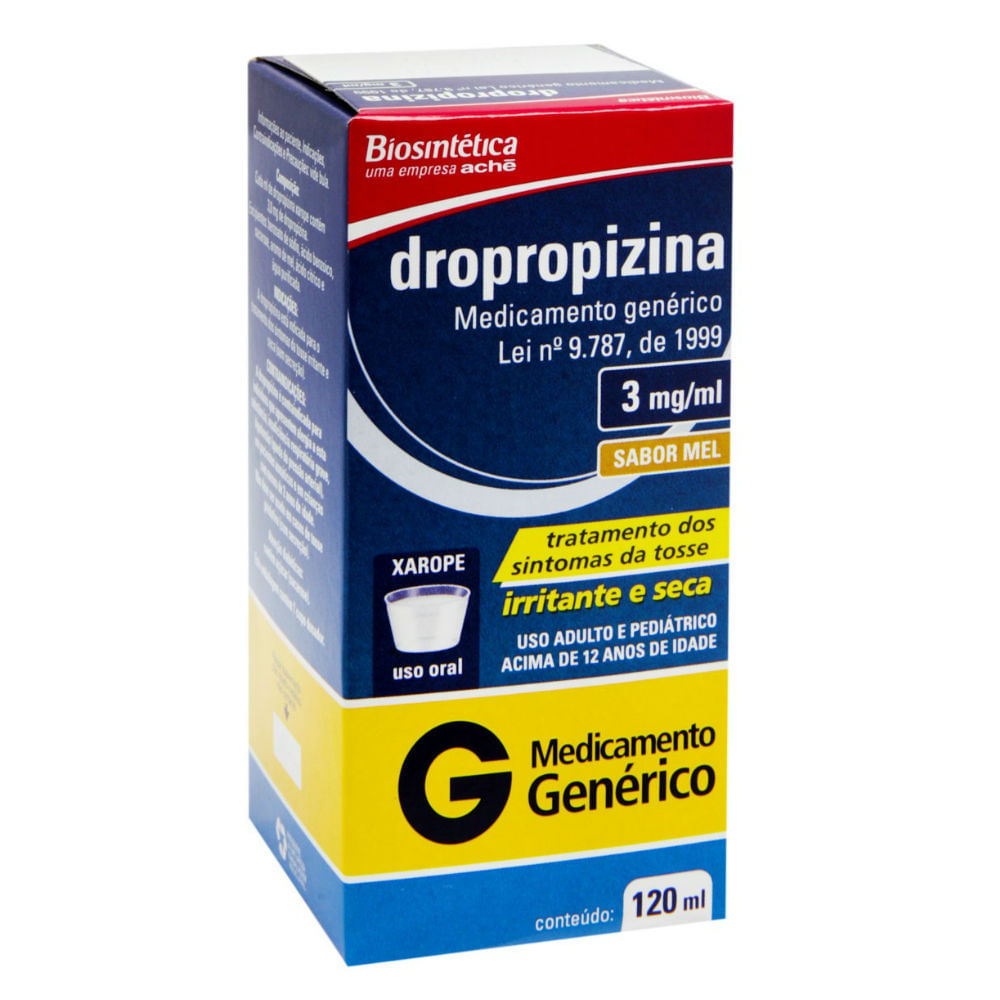 Dropropizina Xarope 3,0mg/ml Genérico Biosintética 120ml