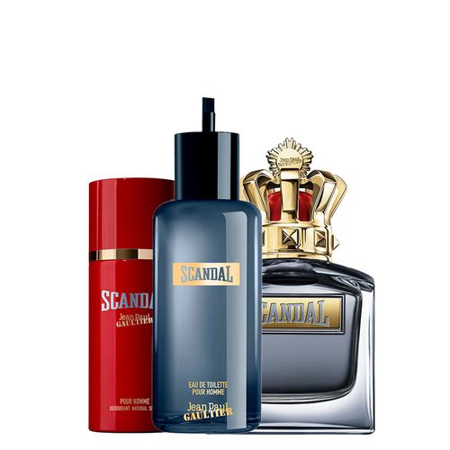 __(DUPLICADO) Kit Perfume Jean Paul Gaultier Scandal Pour Homme Masculino - Eau de Toilette 200ml (Refil) + Eau de Toilette 150ml + Desodorante 150ml Coffret __(DUPLICADO) Kit Perfume Jean Paul Gaultier Scandal Pour Homme Masculino - Eau de Toilette 200ml (Refil) + Eau de Toilette 150ml + Desodorante 150ml Coffret