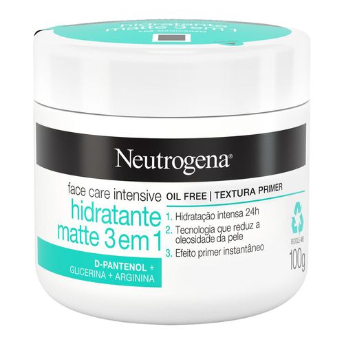 Creme Facial Neutrogena Hidratante Face Care Intensive Matte 3 Em 1 100G