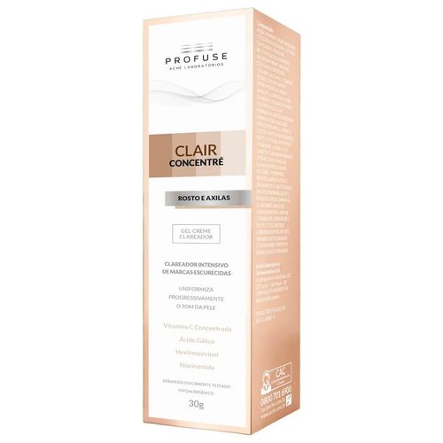 Gel Creme Clareador Rosto e Axilas Clair Concentre Profuse com 30g Gel Creme Clareador Rosto e Axilas Clair Concentre Profuse com 30g