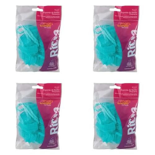 Kit c/4 Unidades de Esponja Para Banho Grande Ricca Kit c/4 Unidades de Esponja Para Banho Grande Ricca