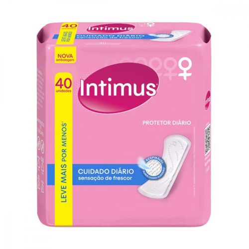 Kit c/9 Absorvente Intimus Protetor Diário Sem Perfume 40 Unidades Kit c/9 Absorvente Intimus Protetor Diário Sem Perfume 40 Unidades