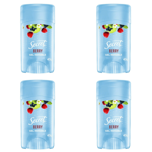 Kit c/4 Unidades de Desodorante Secret Gel 45g Invisible Berry