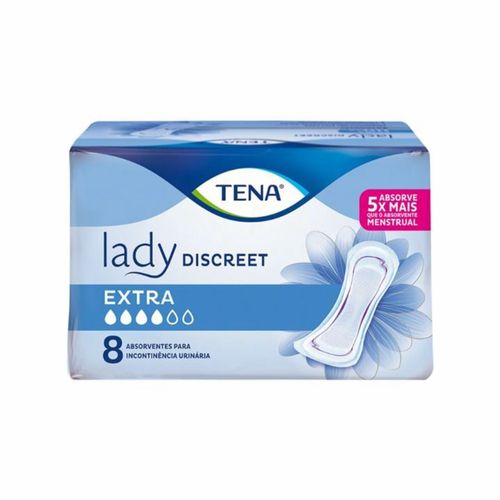 Kit c/9 Absorvente Tena Lady Discreet Extra 8 Unidades Kit c/9 Absorvente Tena Lady Discreet Extra 8 Unidades