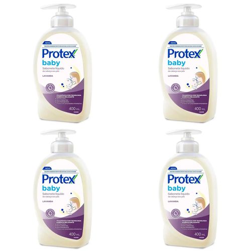 Kit c/4 Sabonetes Líquido Protex Baby Lavanda 400ml Kit c/4 Sabonetes Líquido Protex Baby Lavanda 400ml