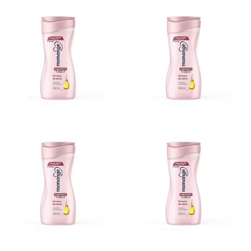 Kit c/4 Sabonetes Liquido Monange 240ml Extrato Olivia
