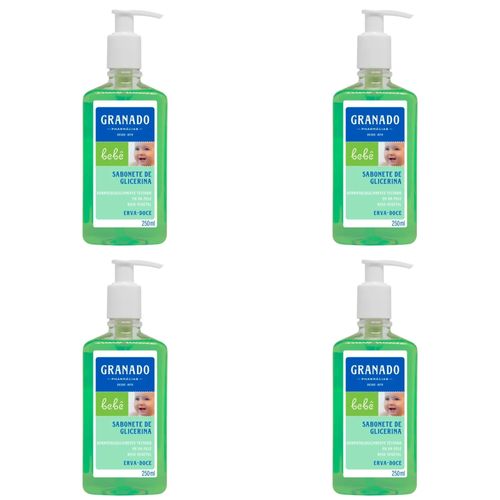 Kit c/4 Sabonetes Líquido Infantil Granado Bebê 250ml Erva Doce