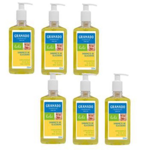 Kit c/6 Sabonetes Líquido Infantil Granado Bebê 250ml Tradicional