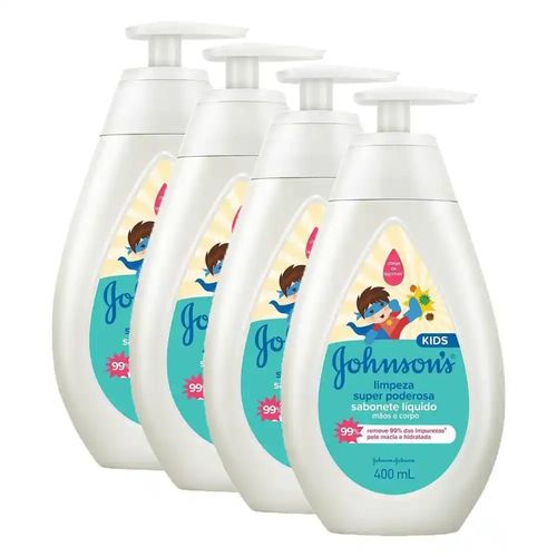 Kit c/4 Sabonetes Liquido Johnson & Johnson Infantil Limpeza 200ml Super Poderosa Kit c/4 Sabonetes Liquido Johnson & Johnson Infantil Limpeza 200ml Super Poderosa