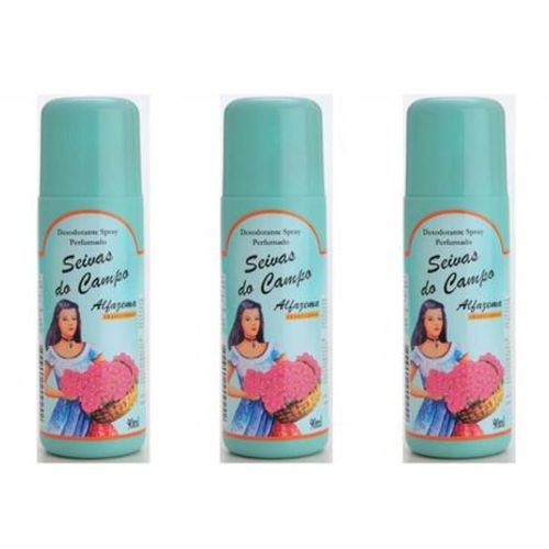 Kit c/3 Unidades de Desodorante Spray Seivas Do Campo 90ml Alfazema Tradicional