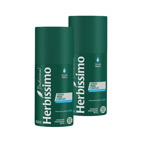 Kit c/2 Unidades de Desodorante Rollon Herbissimo 50ml Tradicional Kit c/2 Unidades de Desodorante Rollon Herbissimo 50ml Tradicional