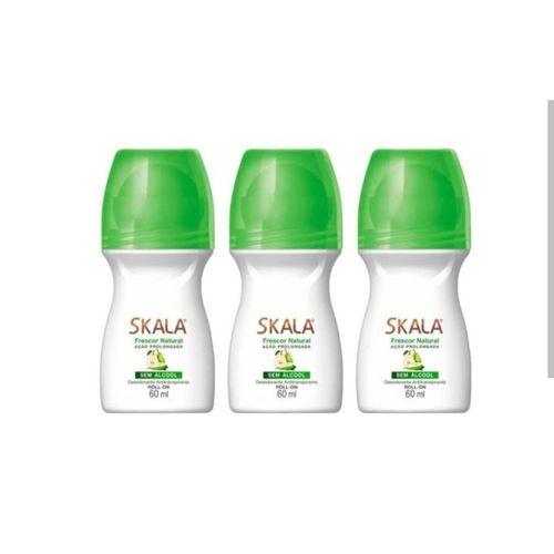 Kit c/3 Unidades de Desodorante Rollon Skala 60ml Frescor Kit c/3 Unidades de Desodorante Rollon Skala 60ml Frescor