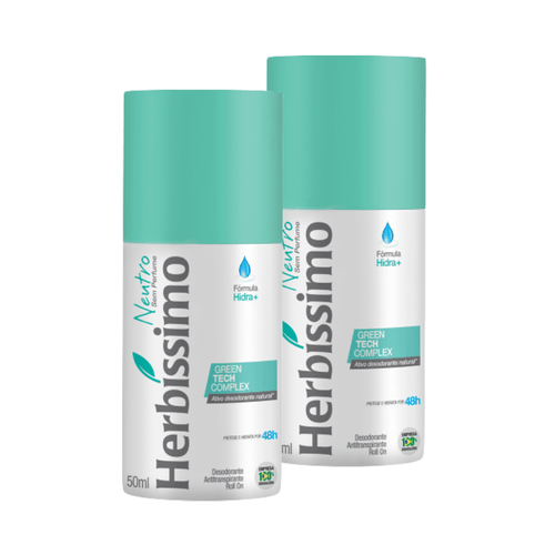 Kit c/2 Unidades de Desodorante Rollon Herbissimo 50ml Neutro Kit c/2 Unidades de Desodorante Rollon Herbissimo 50ml Neutro