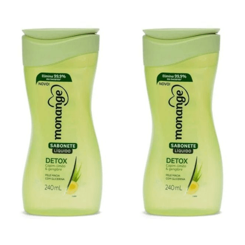 Kit c/2 Sabonetes Liquido Monange 240ml Detox