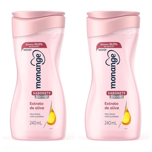 Kit c/2 Sabonetes Liquido Monange 240ml Extrato Olivia Kit c/2 Sabonetes Liquido Monange 240ml Extrato Olivia