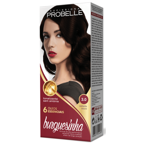 Tonalizante Burguesinha Cor: 3.0 Castanho Escuro Probelle 50ml Tonalizante Burguesinha Cor: 3.0 Castanho Escuro Probelle 50ml
