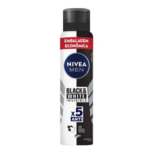 Kit com 3 Unidades de Desodorante Antitranspirante Aerosol Nivea Men Black & White Invisible 48h 200ml