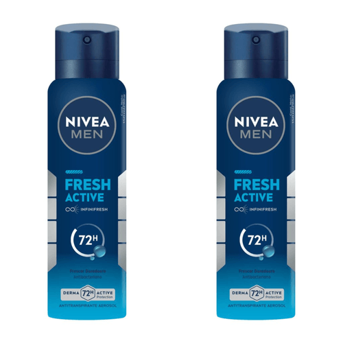 Kit com 2 Unidades de Desodorante Antitranspirante Aerossol Nivea Men Fresh Active 150ml