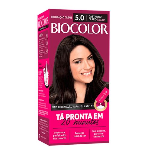 Tinta de Cabelo Biocolor Mini Cor: 5.0 Castanho Claro Luxuoso Tinta de Cabelo Biocolor Mini Cor: 5.0 Castanho Claro Luxuoso