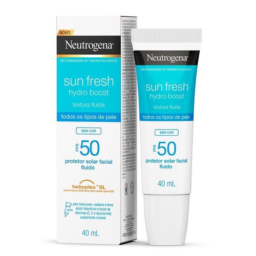 Neutrogena Protetor Solar Facial Sun Fresh Hydro Boost FPS 50 Sem Cor 40ml Neutrogena Protetor Solar Facial Sun Fresh Hydro Boost FPS 50 Sem Cor 40ml