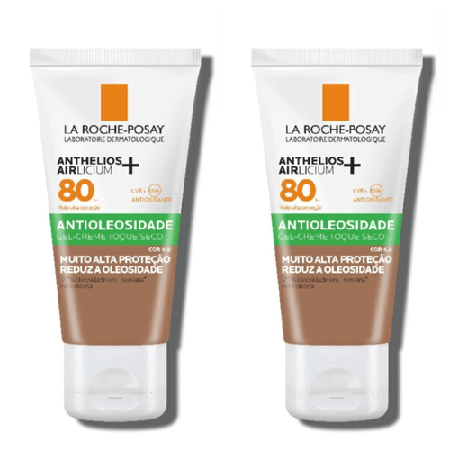 Kit com 2 Unidades de Protetor Solar Facial Anthelios Airlicium+ FPS80 Cor 4.0 La Roche Posay 40g