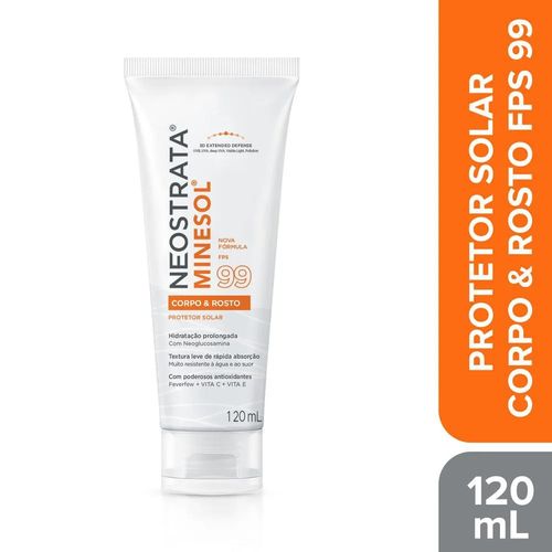 Kit com 3 Unidades de Neostrata Protetor Solar Minesol Corpo Rosto FPS99 -120ml