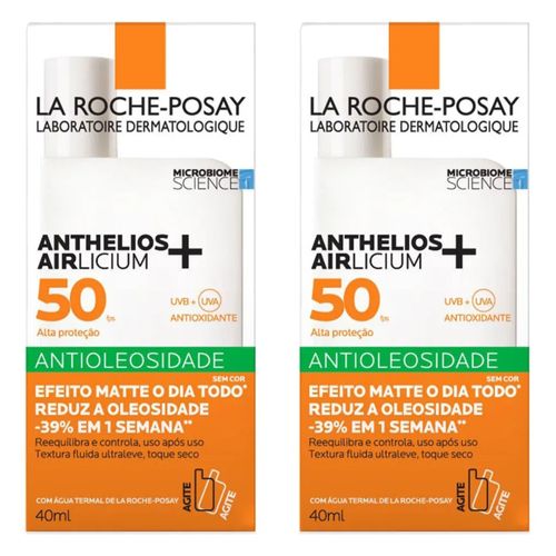 Kit com 2 Unidades de Protetor Solar Facial La Roche-Posay Anthelios Airlicium Anti Oleosidade Cor 2.0 FPS50 40g Kit com 2 Unidades de Protetor Solar Facial La Roche-Posay Anthelios Airlicium Anti Oleosidade Cor 2.0 FPS50 40g