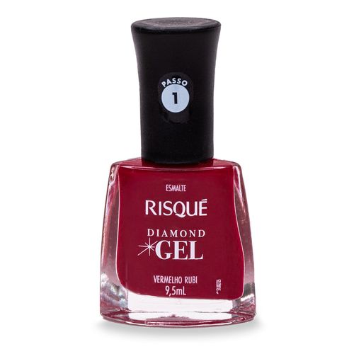 Esmalte Risque Diamond Gel Vermelho Rubi Esmalte Risque Diamond Gel Vermelho Rubi