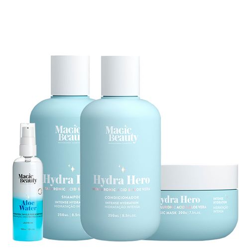 Kit Magic Beauty Hydra Hero - Shampoo 250ml + Condicionador 250ml + Máscara 200g + Leave-In 120ml Kit