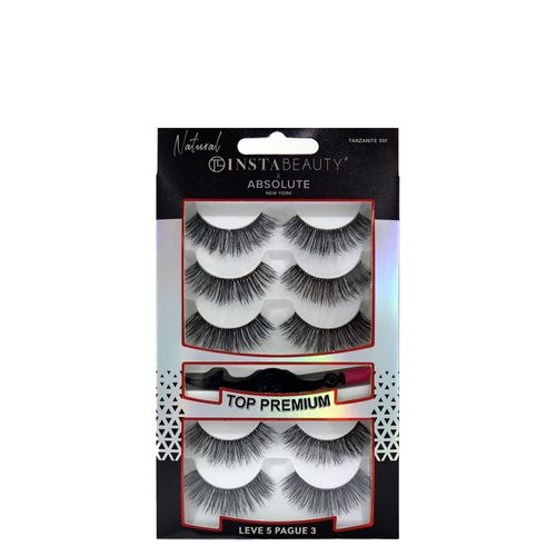 Cílios Postiços Longo Natural Absolute New York Pack Tanjanite 505 Preto 5 Pares 505 Preto Cílios Postiços Longo Natural Absolute New York Pack Tanjanite 505 Preto 5 Pares 505 Preto