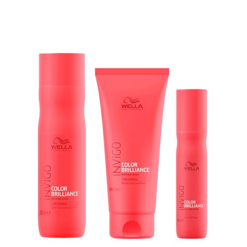 Kit Wella Professionals Invigo Color Brilliance - Shampoo 250ml + Condicionador 200ml + Leave-In Bb Milagroso 150ml Kit