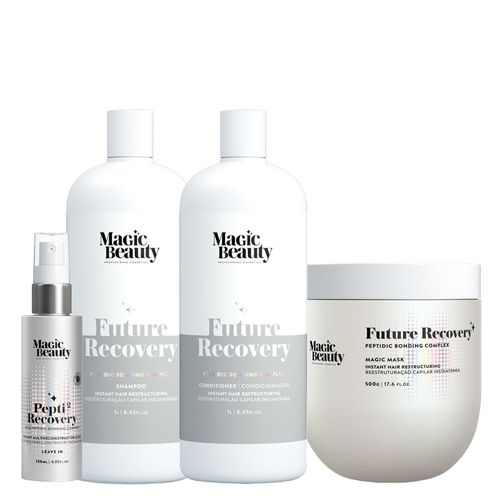 Kit Magic Beauty Future Recovery - Shampoo 1000ml + Condicionador 1000ml + Máscara 500g + Leave-In Pepti 120ml Kit