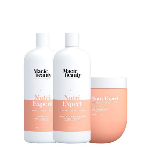 Kit Magic Beauty Nutri Expert Vitamin Nectar - Shampoo 1000ml + Condicionador 1000ml + Máscara 500g Kit