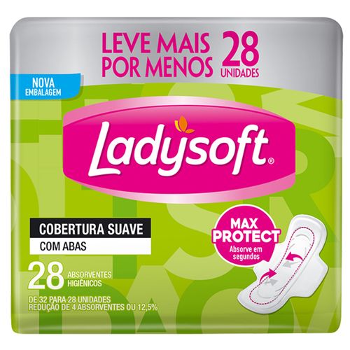 Absorvente Ladysoft Normal Suave Com Abas 28 Unidades Absorvente Ladysoft Normal Suave Com Abas 28 Unidades